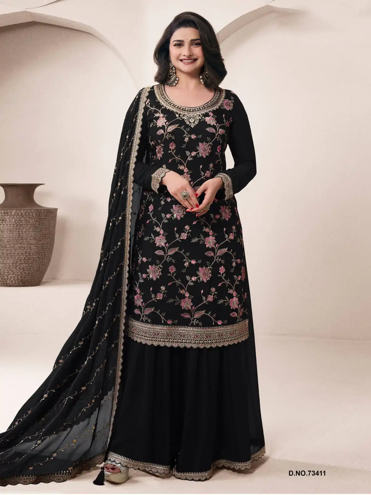FC 73411 Black Color Chinon Multi Work Salwar Suit Casual, Wedding, Festive, Events . Expected Delivery  4-6 Working Days @2599/- only      | Casual Suits, Jump Suits, Salwar suit, Creative suits, Designer Suits, Palazzo Suits, Party Wear Suits, Patiala Suits, Straight Suits