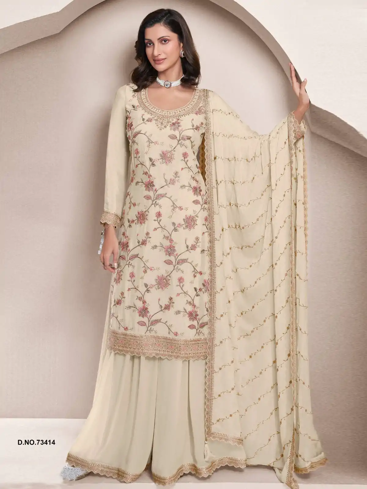 FC 73411 Half White Color Chinon Multi Work Salwar Suit Casual, Wedding, Festive, Events . Expected Delivery  4-6 Working Days @2599/- only      | Casual Suits, Jump Suits, Salwar suit, Creative suits, Designer Suits, Palazzo Suits, Party Wear Suits, Patiala Suits, Straight Suits