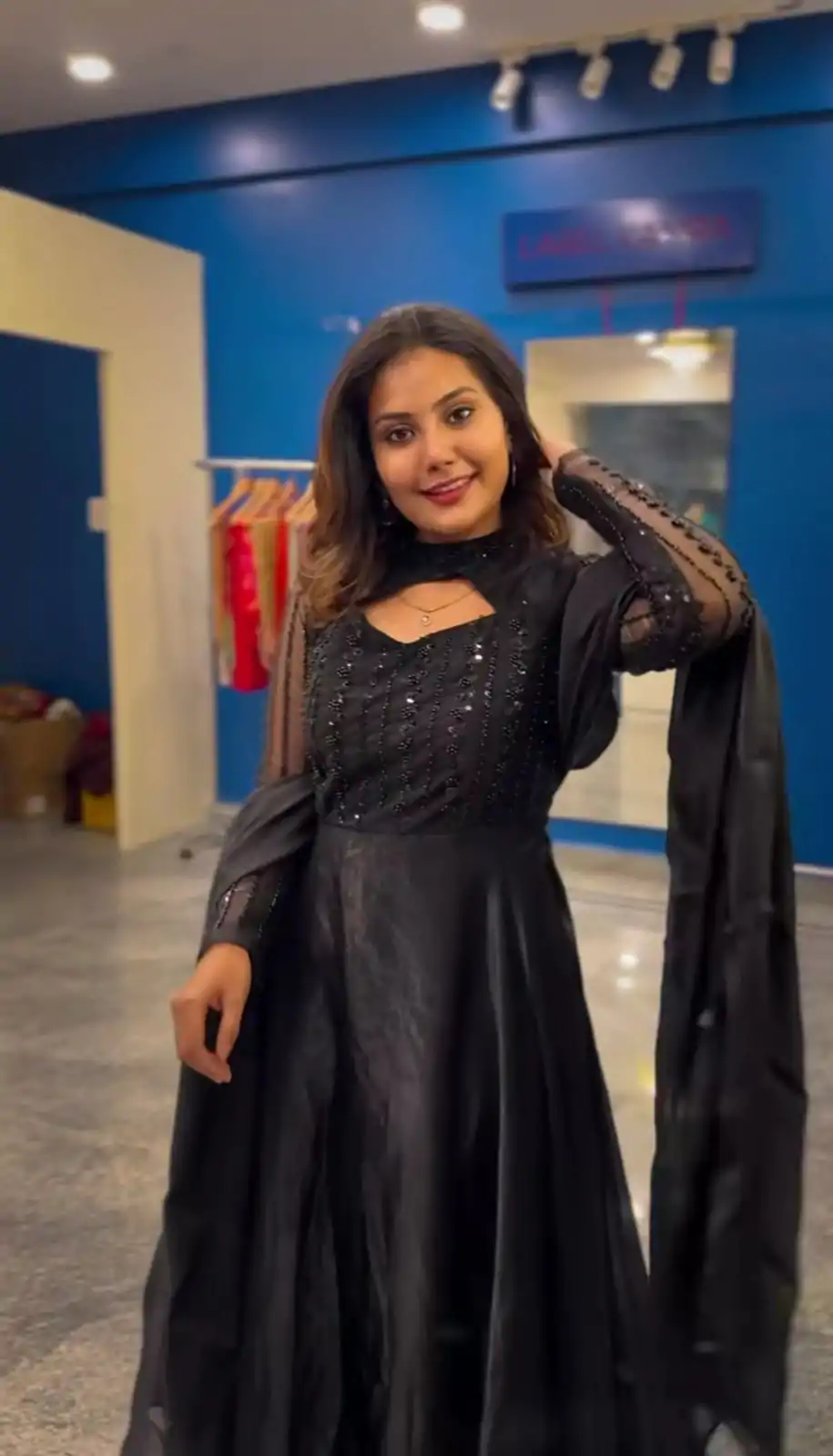 ND 5038 Black Color Jimmy Chu With Sequence Embroidery Work Gown Casual, Wedding, Party, Festive, Events Etc.4-6 Working Days@ 2099/-only | Gowns, Bollywood Gowns, Creative Gowns, Designer Gowns, Embroidered Gowns, Party Wear Gowns