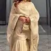 Excellent Half White Color Chinon Silk Sequence Work Salwar Suit