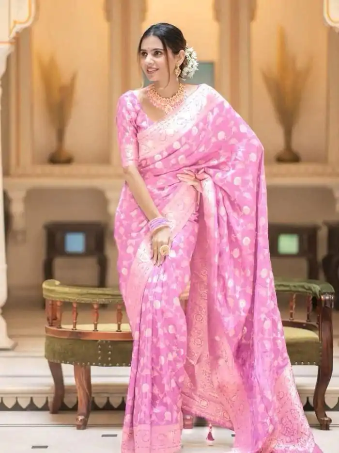 MS 483 Pink Color Soft Litchi Silk Kubera Pattu Saree Casual, Wedding, Festive, Events . Expected Delivery  4-6 Working Days @1199/- only                                                                                                                                             | Designer Sarees, Embroidered Sarees, Sarees, Bollywood Sarees, Creative Sarees, Ethnic Saree, Modern Digital sarees, Party Wear Sarees