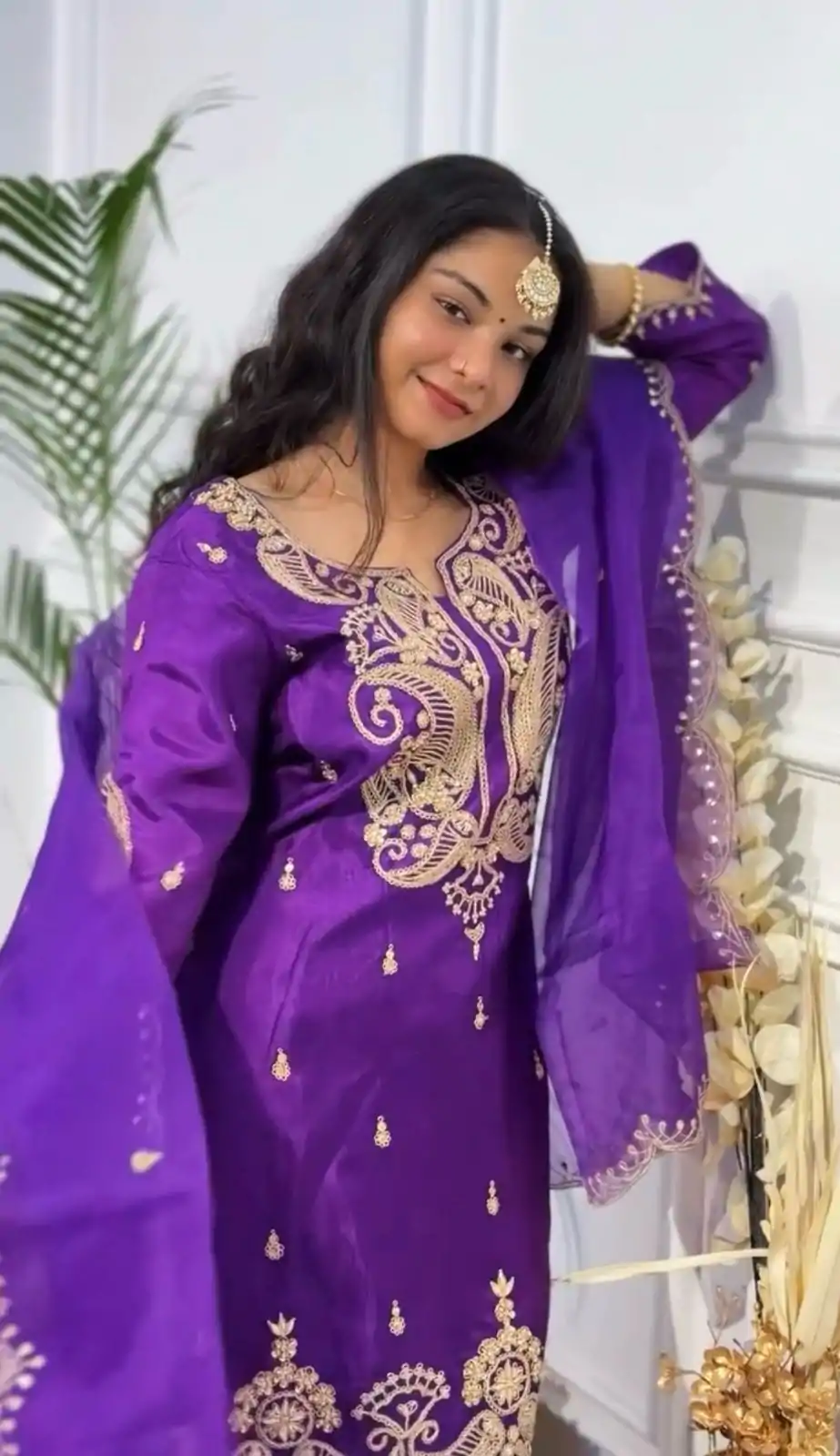 VLM 269 Purple Color Chinon Silk Embroidery Work Salwar Suit Casual, Wedding, Festive, Events . Expected Delivery  4-6 Working Days @2099/- only      | Casual Suits, Jump Suits, Salwar suit, Creative suits, Designer Suits, Palazzo Suits, Party Wear Suits, Patiala Suits, Straight Suits