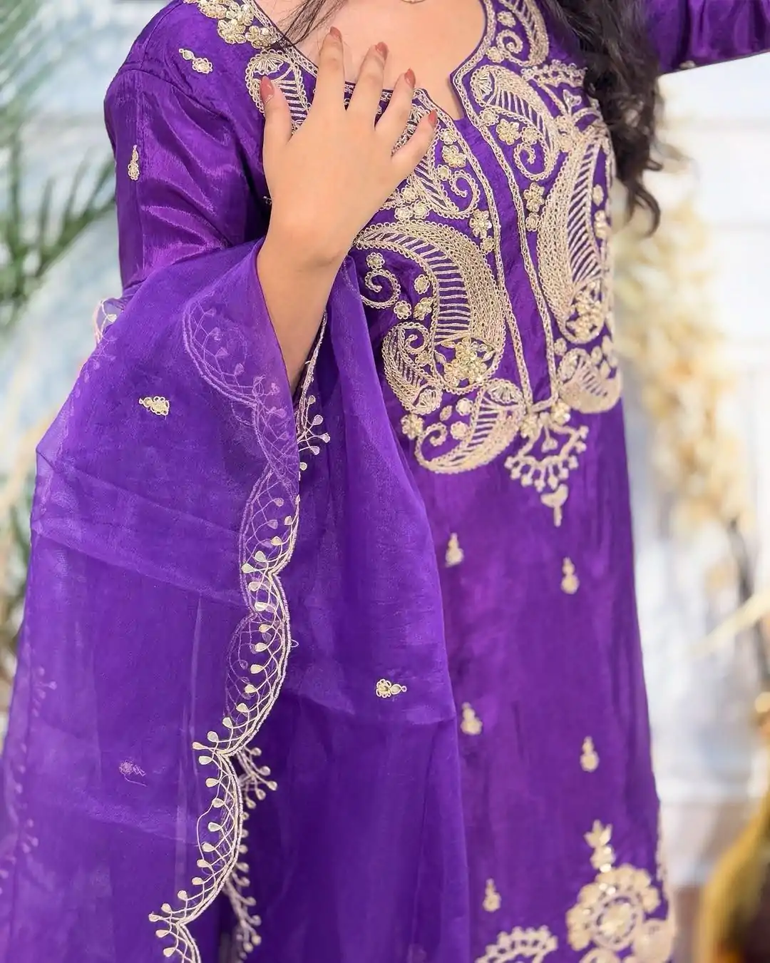 VLM 269 Purple Color Chinon Silk Embroidery Work Salwar Suit Casual, Wedding, Festive, Events . Expected Delivery  4-6 Working Days @2099/- only      | Casual Suits, Jump Suits, Salwar suit, Creative suits, Designer Suits, Palazzo Suits, Party Wear Suits, Patiala Suits, Straight Suits