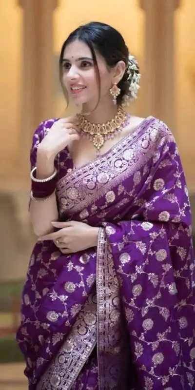 MS 483 Purple Color Soft Litchi Silk Kubera Pattu Saree Casual, Wedding, Festive, Events . Expected Delivery  4-6 Working Days @1199/- only                                                                                                                                             | Designer Sarees, Embroidered Sarees, Sarees, Bollywood Sarees, Creative Sarees, Ethnic Saree, Modern Digital sarees, Party Wear Sarees