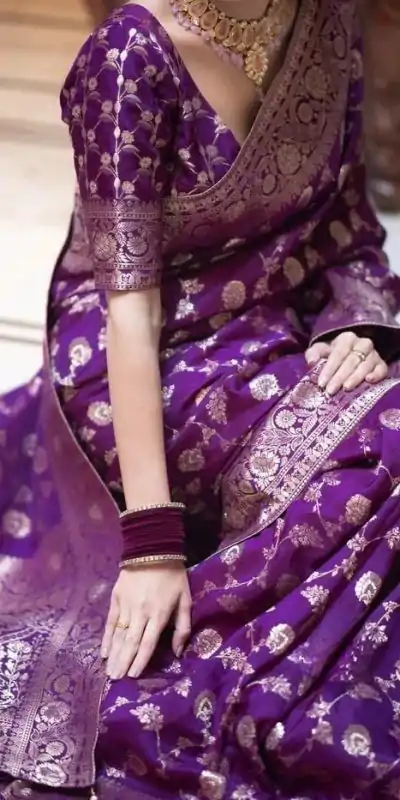 MS 483 Purple Color Soft Litchi Silk Kubera Pattu Saree Casual, Wedding, Festive, Events . Expected Delivery  4-6 Working Days @1199/- only                                                                                                                                             | Designer Sarees, Embroidered Sarees, Sarees, Bollywood Sarees, Creative Sarees, Ethnic Saree, Modern Digital sarees, Party Wear Sarees