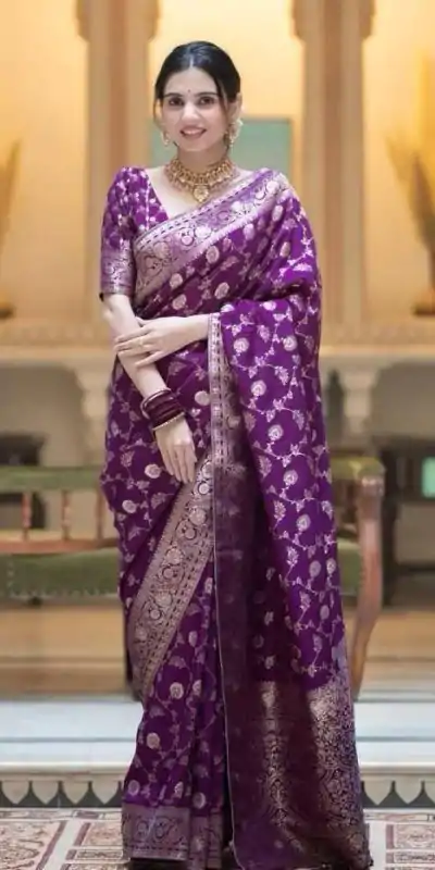 MS 483 Purple Color Soft Litchi Silk Kubera Pattu Saree Casual, Wedding, Festive, Events . Expected Delivery  4-6 Working Days @1199/- only                                                                                                                                             | Designer Sarees, Embroidered Sarees, Sarees, Bollywood Sarees, Creative Sarees, Ethnic Saree, Modern Digital sarees, Party Wear Sarees