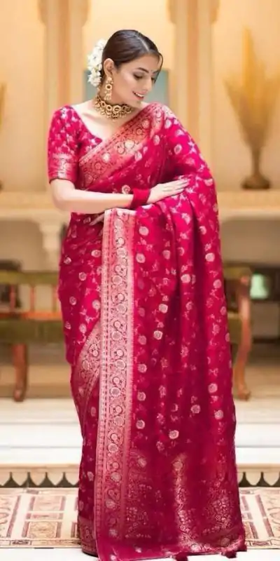 MS 483 Rani Pink Color Soft Litchi Silk Kubera Pattu Saree Casual, Wedding, Festive, Events . Expected Delivery  4-6 Working Days @1199/- only                                                                                                                                             | Designer Sarees, Embroidered Sarees, Sarees, Bollywood Sarees, Creative Sarees, Ethnic Saree, Modern Digital sarees, Party Wear Sarees