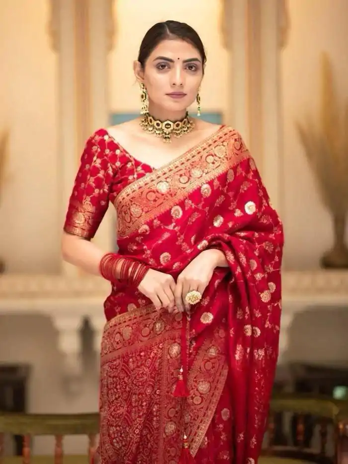 MS 483 Red Color Soft Litchi Silk Kubera Pattu Saree Casual, Wedding, Festive, Events . Expected Delivery  4-6 Working Days @1199/- only                                                                                                                                             | Designer Sarees, Embroidered Sarees, Sarees, Bollywood Sarees, Creative Sarees, Ethnic Saree, Modern Digital sarees, Party Wear Sarees