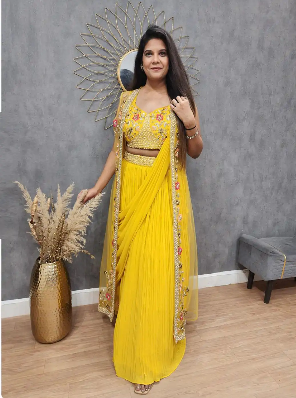 LG 1929 Yellow Color Georgette With Embroidery Lehenga Choli Wedding, Party, Festival, Events Etc. Delivery 4-6 Working Days @1999/- | Lehenga, Bollywood Lehenga, Creative Lehenga, Designer Lehenga, Embroidered Lehenga, Party Wear Lehenga