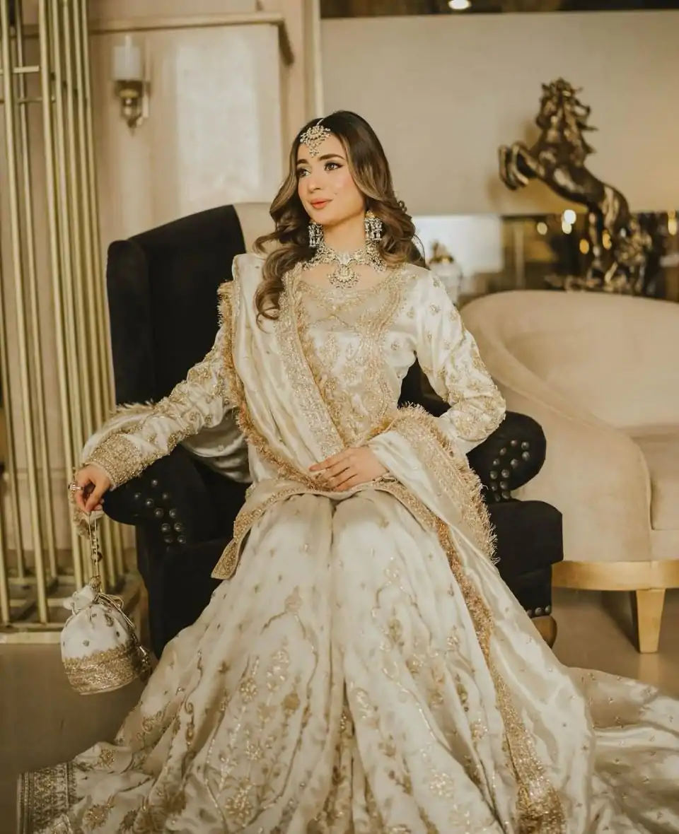 VLM 270 Half White Color Chinon Silk Embroidery Work Salwar Suit Casual, Wedding, Festive, Events . Expected Delivery  4-6 Working Days @2299/- only      | Casual Suits, Jump Suits, Salwar suit, Creative suits, Designer Suits, Palazzo Suits, Party Wear Suits, Patiala Suits, Straight Suits