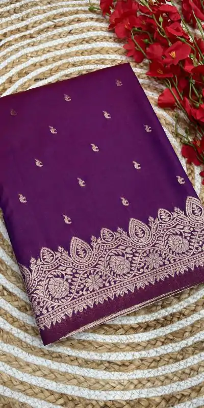 MB 1131 Purple Color Banarasi Silk Zari Weaving Rich Pallu Saree Casual, Wedding, Festive, Events . Expected Delivery  4-6 Working Days @1899/- only                                                                                                                                             | Designer Sarees, Embroidered Sarees, Sarees, Bollywood Sarees, Creative Sarees, Ethnic Saree, Modern Digital sarees, Party Wear Sarees