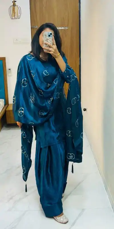 BE 341 Rama Blue Color Fendi Silk Salwar Suit Casual, Wedding, Festive, Events . Expected Delivery  4-6 Working Days @1849/- only      | Casual Suits, Jump Suits, Salwar suit, Creative suits, Designer Suits, Palazzo Suits, Party Wear Suits, Patiala Suits, Straight Suits
