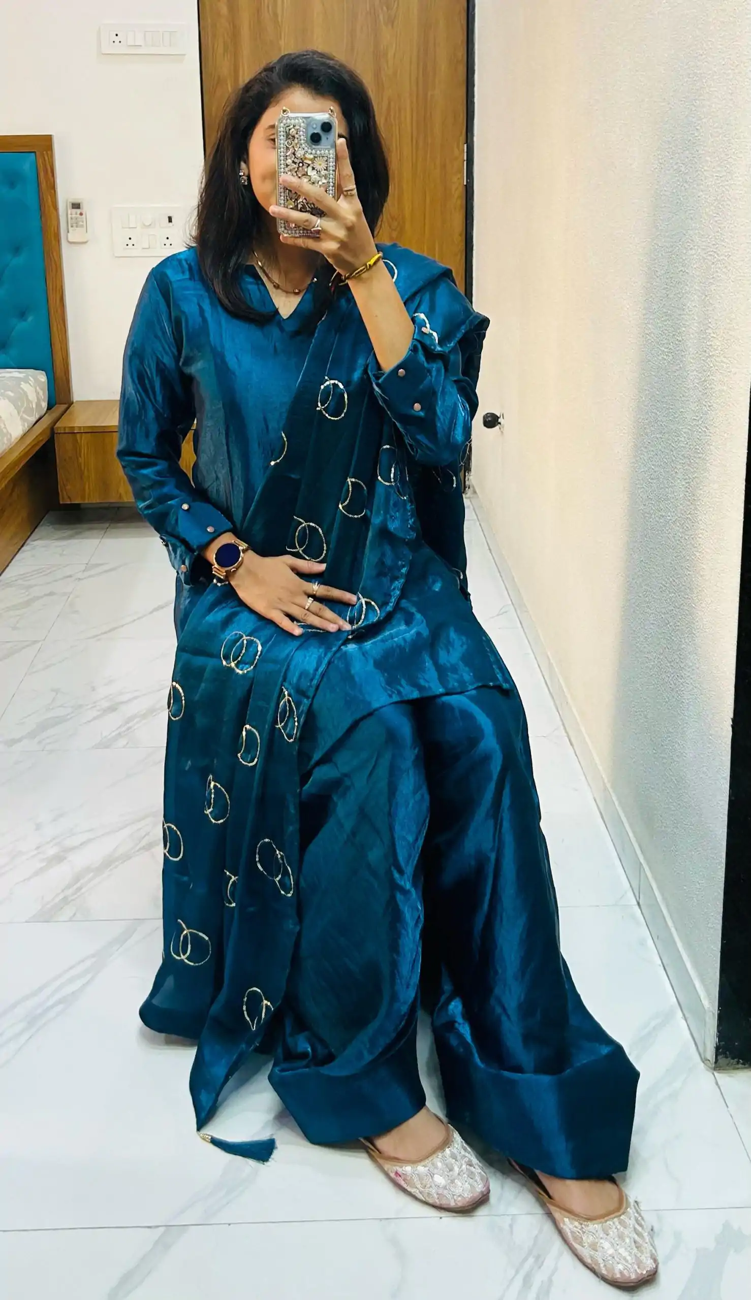 BE 341 Rama Blue Color Fendi Silk Salwar Suit Casual, Wedding, Festive, Events . Expected Delivery  4-6 Working Days @1849/- only      | Casual Suits, Jump Suits, Salwar suit, Creative suits, Designer Suits, Palazzo Suits, Party Wear Suits, Patiala Suits, Straight Suits