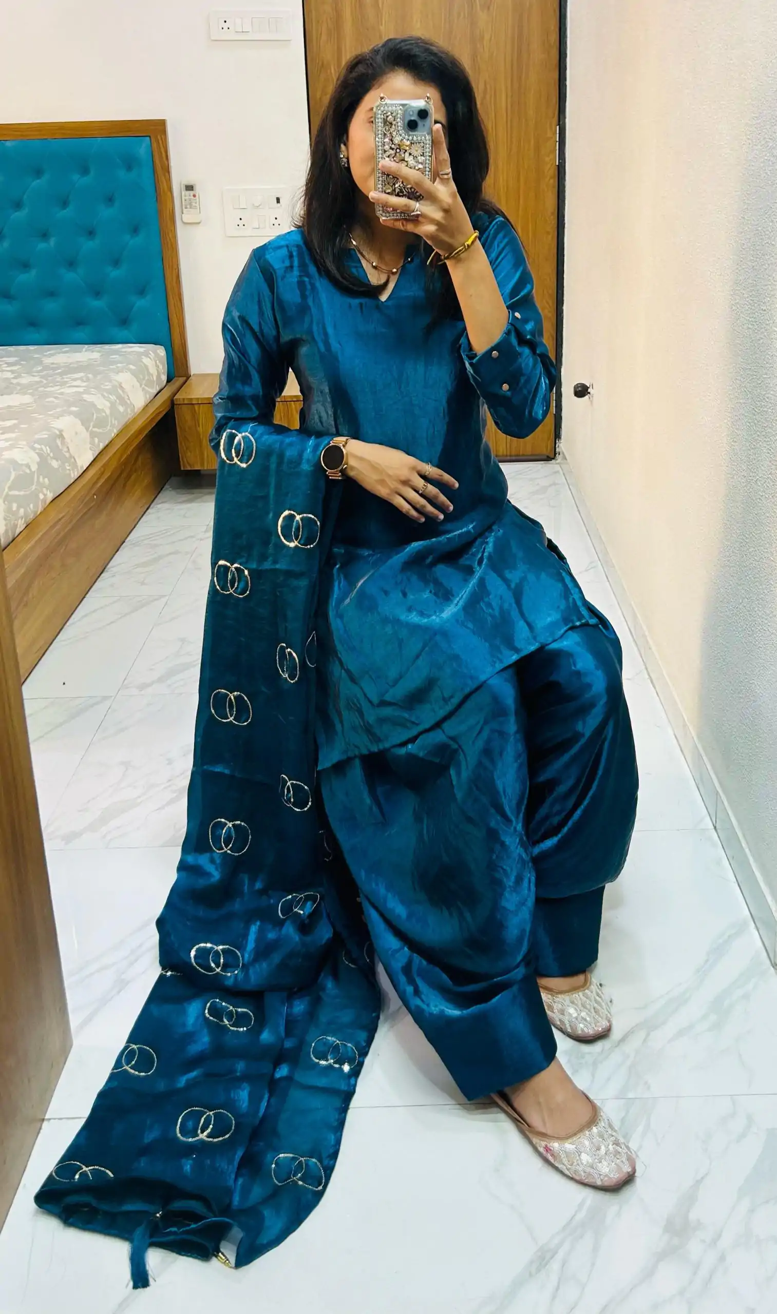 BE 341 Rama Blue Color Fendi Silk Salwar Suit Casual, Wedding, Festive, Events . Expected Delivery  4-6 Working Days @1849/- only      | Casual Suits, Jump Suits, Salwar suit, Creative suits, Designer Suits, Palazzo Suits, Party Wear Suits, Patiala Suits, Straight Suits