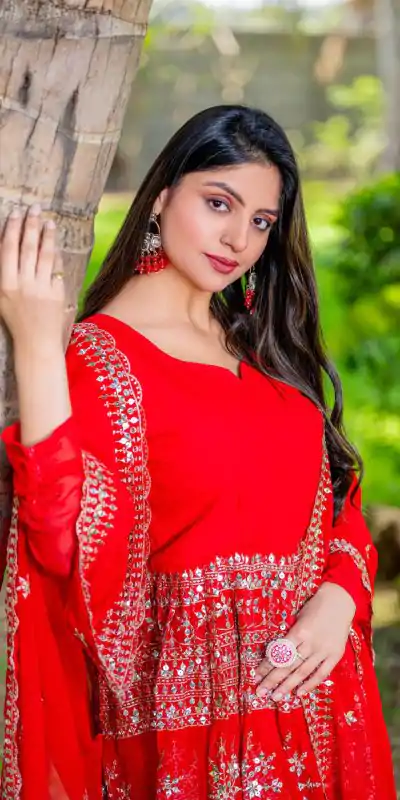 Ram 094 Red Color Georgette 7mm Sequence Work Salwar Suit Casual, Wedding, Festive, Events . Expected Delivery  4-6 Working Days @2349/- only      | Casual Suits, Jump Suits, Salwar suit, Creative suits, Designer Suits, Palazzo Suits, Party Wear Suits, Patiala Suits, Straight Suits