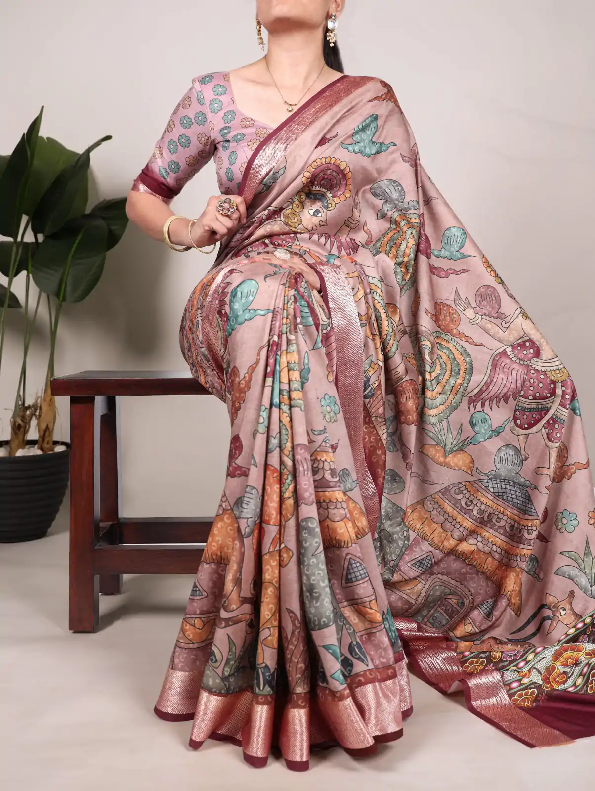 YNF 7019 Cream Color Tushar Silk With Viscose Border Printed Saree Casual, Wedding, Festive, Events . Expected Delivery  4-6 Working Days @1699/- only                                                                                                                                           | Designer Sarees, Embroidered Sarees, Sarees, Bollywood Sarees, Creative Sarees, Ethnic Saree, Modern Digital sarees, Party Wear Sarees