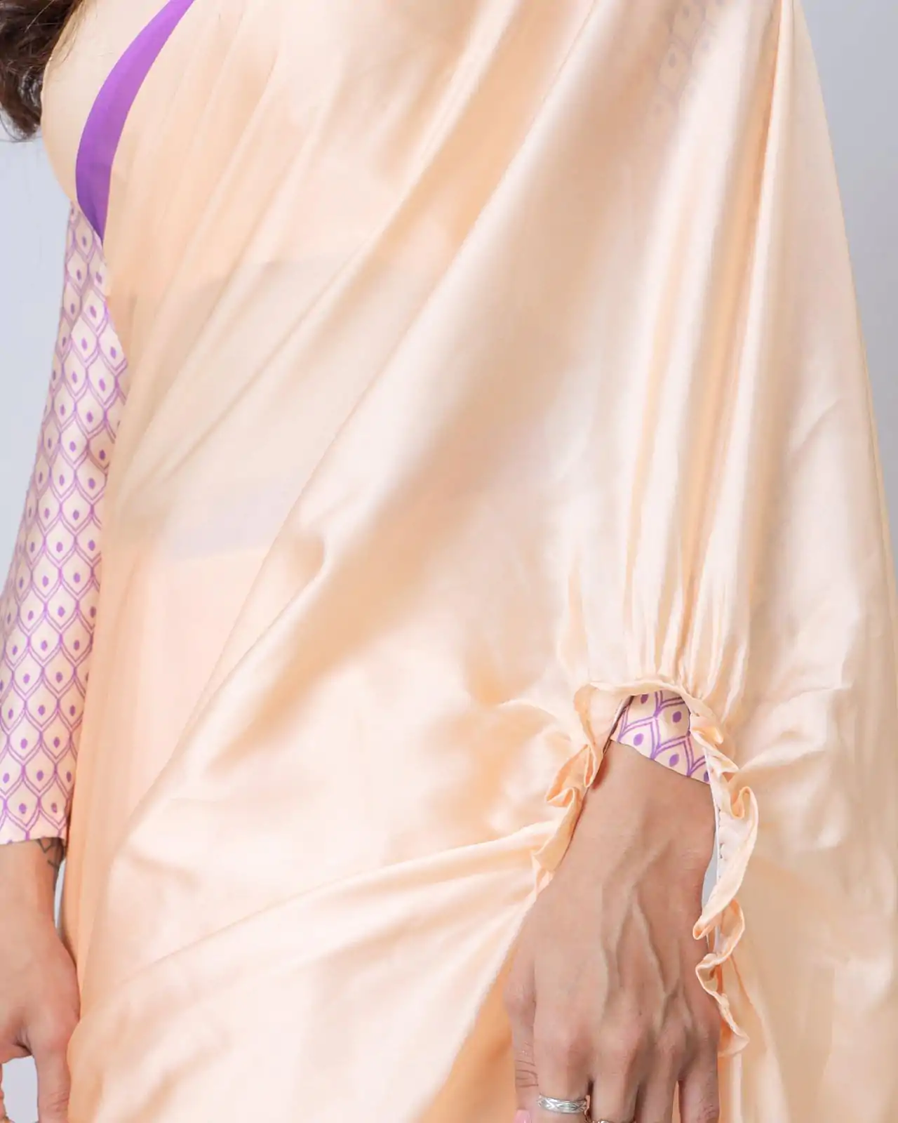 ST 1102B Light Peach Color Japan Satin Digital Print Work Saree Casual, Wedding, Festive, Events . Expected Delivery  4-6 Working Days @1849/- only      | Designer Sarees, Embroidered Sarees, Sarees, Bollywood Sarees, Creative Sarees, Ethnic Saree, Modern Digital sarees, Party Wear Sarees