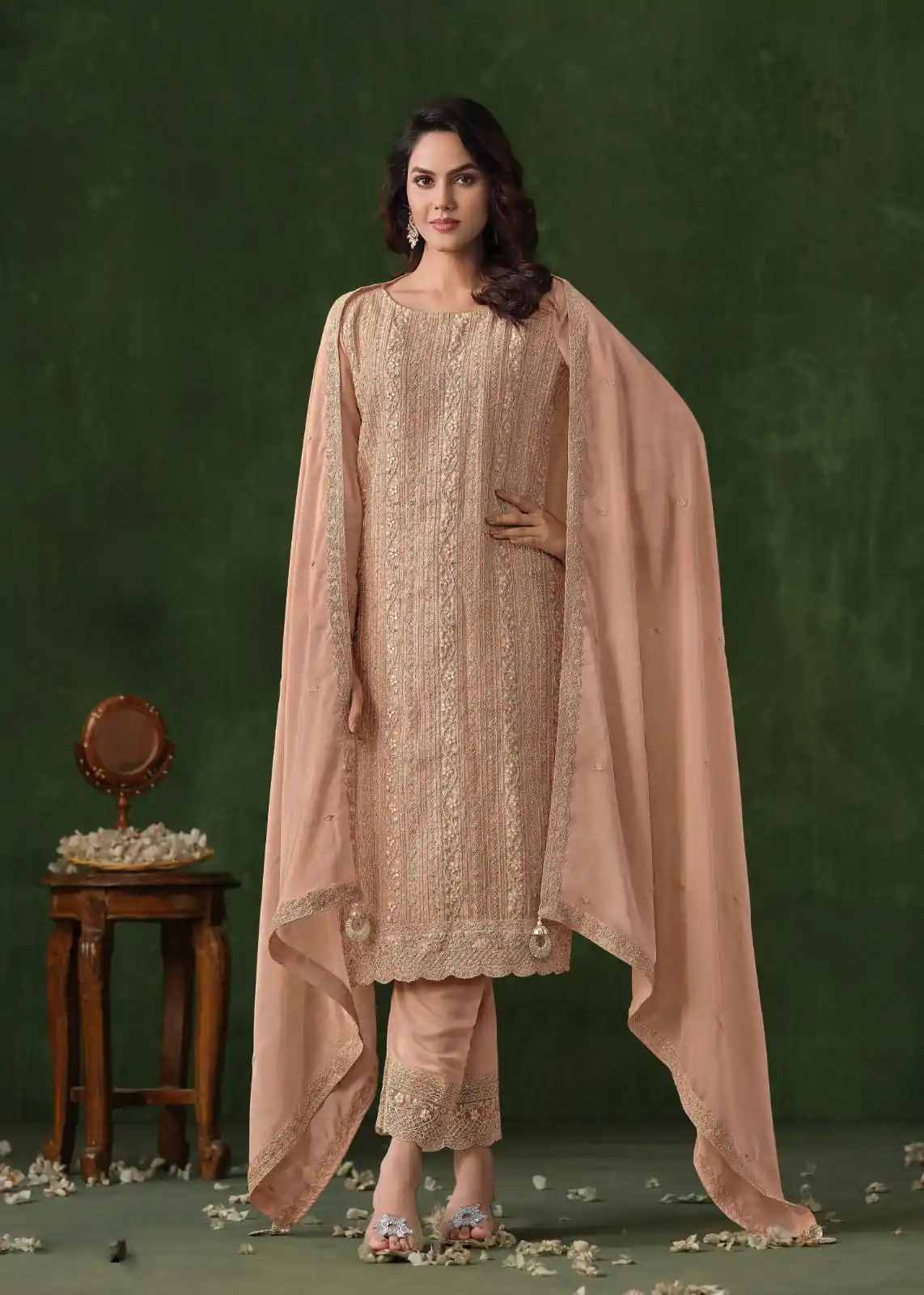 FC 6021 Light Peach Color Rangoli Coding Sequence Work Salwar Suit Casual, Wedding, Party, Festive, Events Etc.4-6 Working Days@ 2699/-only | Casual Suits, Jump Suits, Salwar suit, Creative suits, Designer Suits, Palazzo Suits, Party Wear Suits, Patiala Suits, Straight Suits