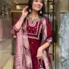 MF 749 Maroon Color Roman Silk Coding Work Salwar Suit Casual, Wedding, Party, Festive, Events Etc.4-6 Working Days@ 1699/-only | Casual Suits, Jump Suits, Salwar suit, Creative suits, Designer Suits, Palazzo Suits, Party Wear Suits, Patiala Suits, Straight Suits