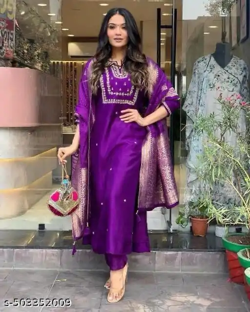 MF 749 Purple Color Roman Silk Coding Work Salwar Suit Casual, Wedding, Party, Festive, Events Etc.4-6 Working Days@ 1699/-only | Casual Suits, Jump Suits, Salwar suit, Creative suits, Designer Suits, Palazzo Suits, Party Wear Suits, Patiala Suits, Straight Suits
