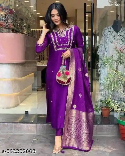 MF 749 Purple Color Roman Silk Coding Work Salwar Suit Casual, Wedding, Party, Festive, Events Etc.4-6 Working Days@ 1699/-only | Casual Suits, Jump Suits, Salwar suit, Creative suits, Designer Suits, Palazzo Suits, Party Wear Suits, Patiala Suits, Straight Suits