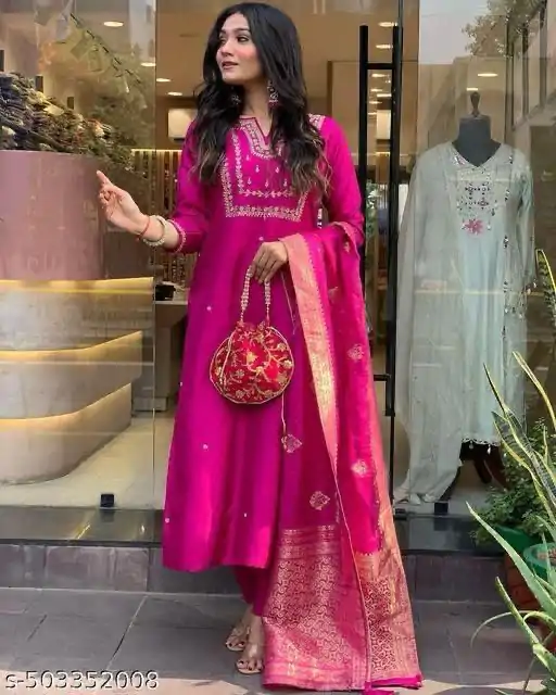 MF 749 Rani pink Color Roman Silk Coding Work Salwar Suit Casual, Wedding, Party, Festive, Events Etc.4-6 Working Days@ 1699/-only | Casual Suits, Jump Suits, Salwar suit, Creative suits, Designer Suits, Palazzo Suits, Party Wear Suits, Patiala Suits, Straight Suits