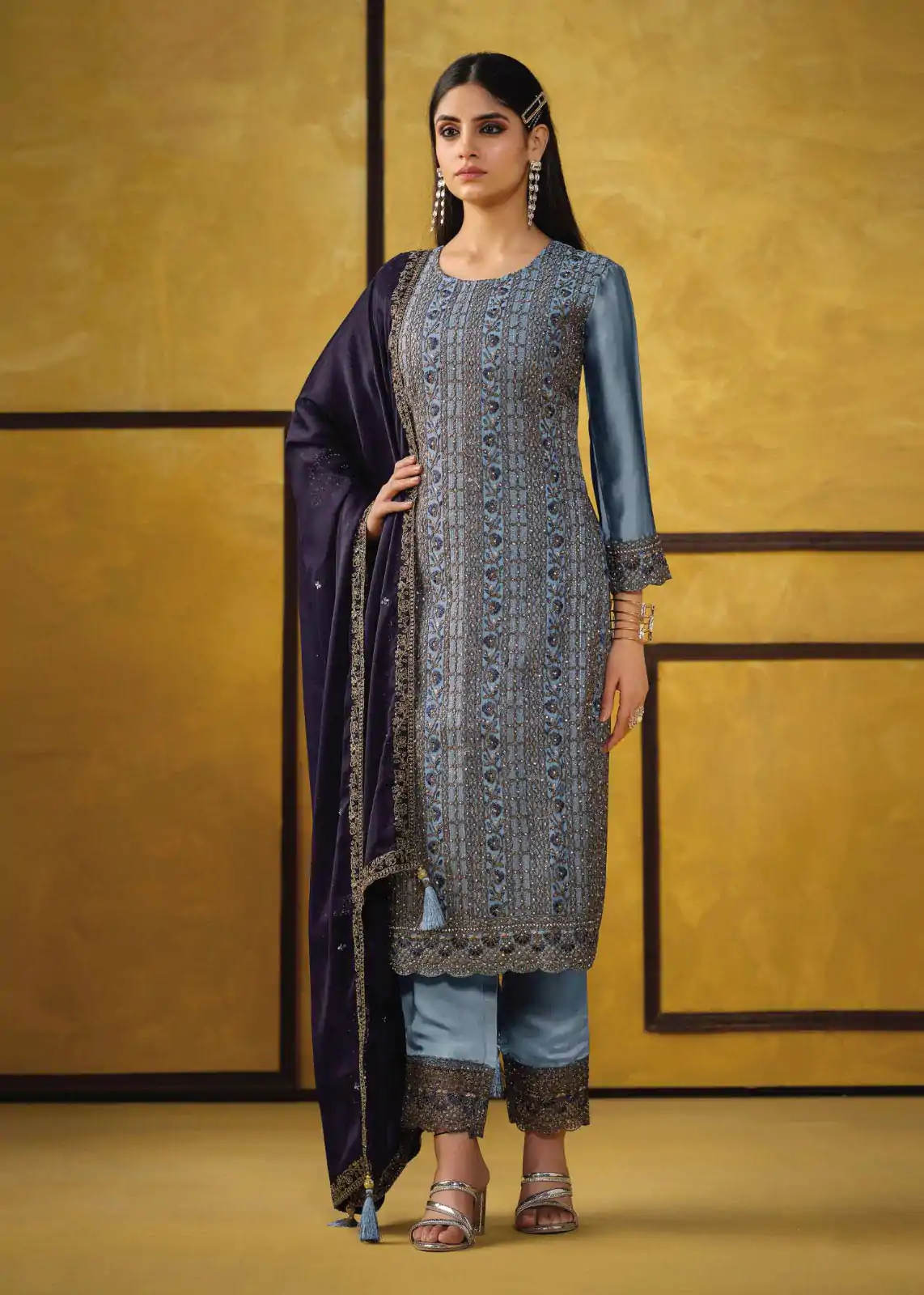 FC 5421 Sky Blue Color Rangoli Coding Sequence Work Salwar Suit Casual, Wedding, Party, Festive, Events Etc.4-6 Working Days@ 2749/-only | Casual Suits, Jump Suits, Salwar suit, Creative suits, Designer Suits, Palazzo Suits, Party Wear Suits, Patiala Suits, Straight Suits