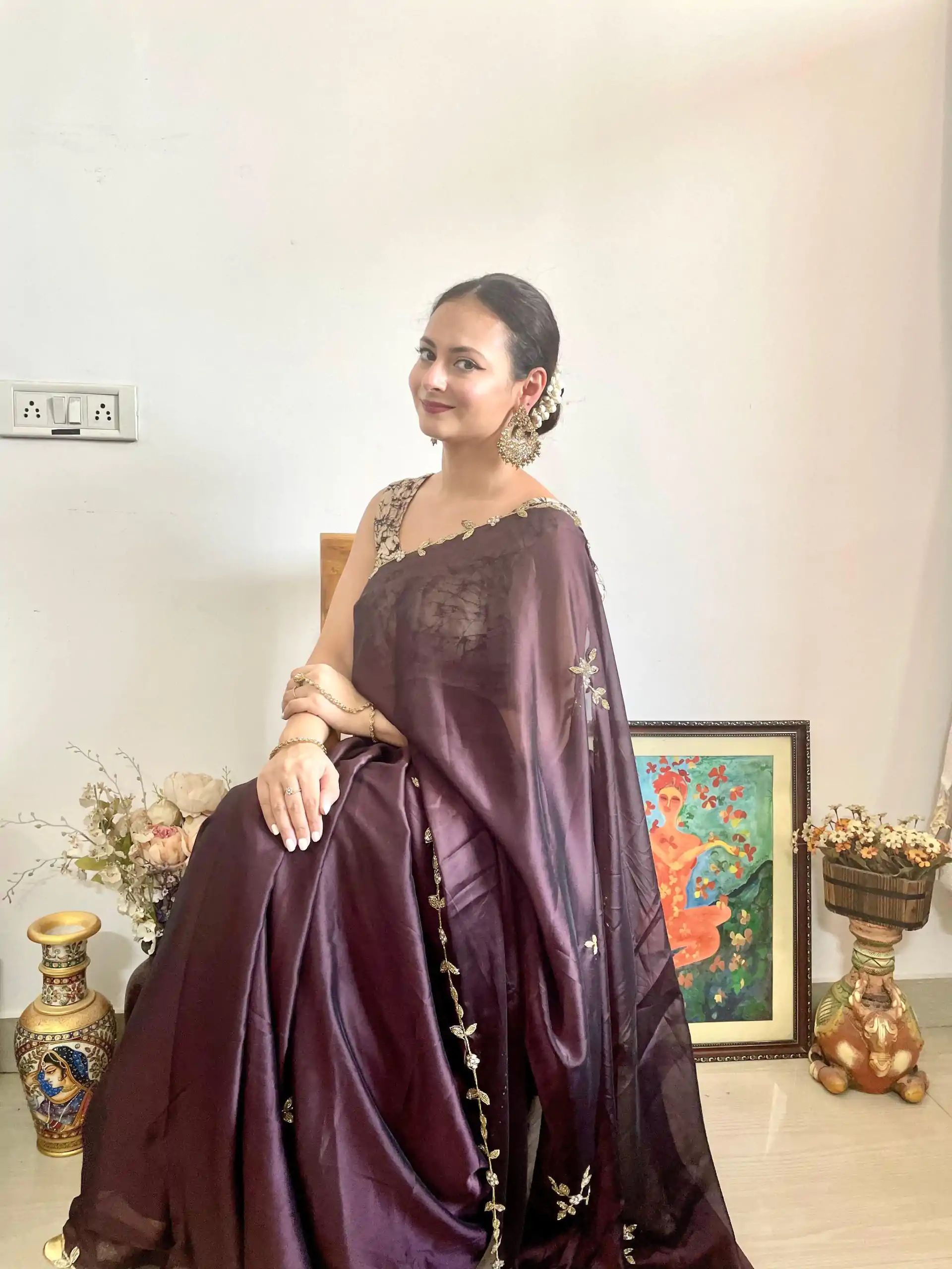  AC Resham Brown Color Rangoli Silk Handwork Cutwork Pearl Saree Casual, Wedding, Festive, Events . Expected Delivery  4-6 Working Days @1999/- only                                                                                                                                             | Designer Sarees, Embroidered Sarees, Sarees, Bollywood Sarees, Creative Sarees, Ethnic Saree, Modern Digital sarees, Party Wear Sarees