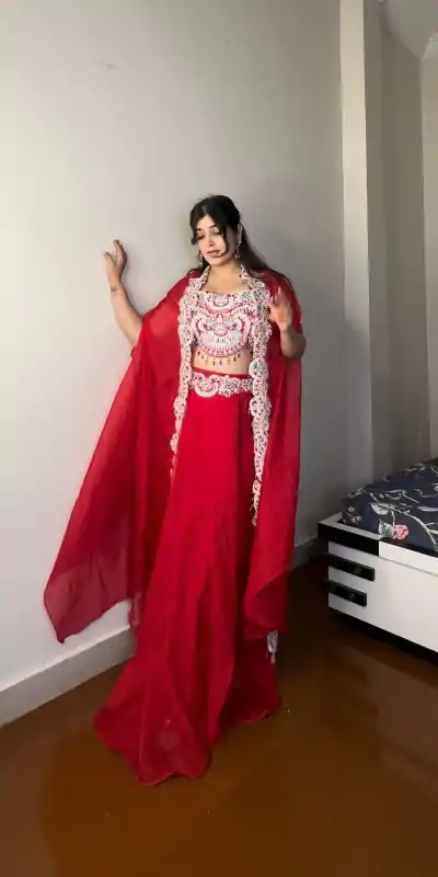 BE 338 Red Color Georgette Sequence Diamond Work Dhoti Suit Casual, Wedding, Festive, Events . Expected Delivery  4-6 Working Days @1999/- only      | Casual Suits, Jump Suits, Salwar suit, Creative suits, Designer Suits, Palazzo Suits, Party Wear Suits, Patiala Suits, Straight Suits