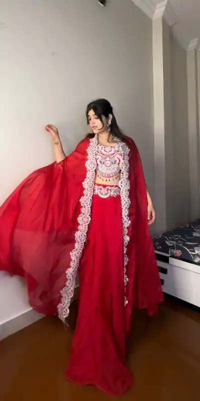 BE 338 Red Color Georgette Sequence Diamond Work Dhoti Suit Casual, Wedding, Festive, Events . Expected Delivery  4-6 Working Days @1999/- only      | Casual Suits, Jump Suits, Salwar suit, Creative suits, Designer Suits, Palazzo Suits, Party Wear Suits, Patiala Suits, Straight Suits