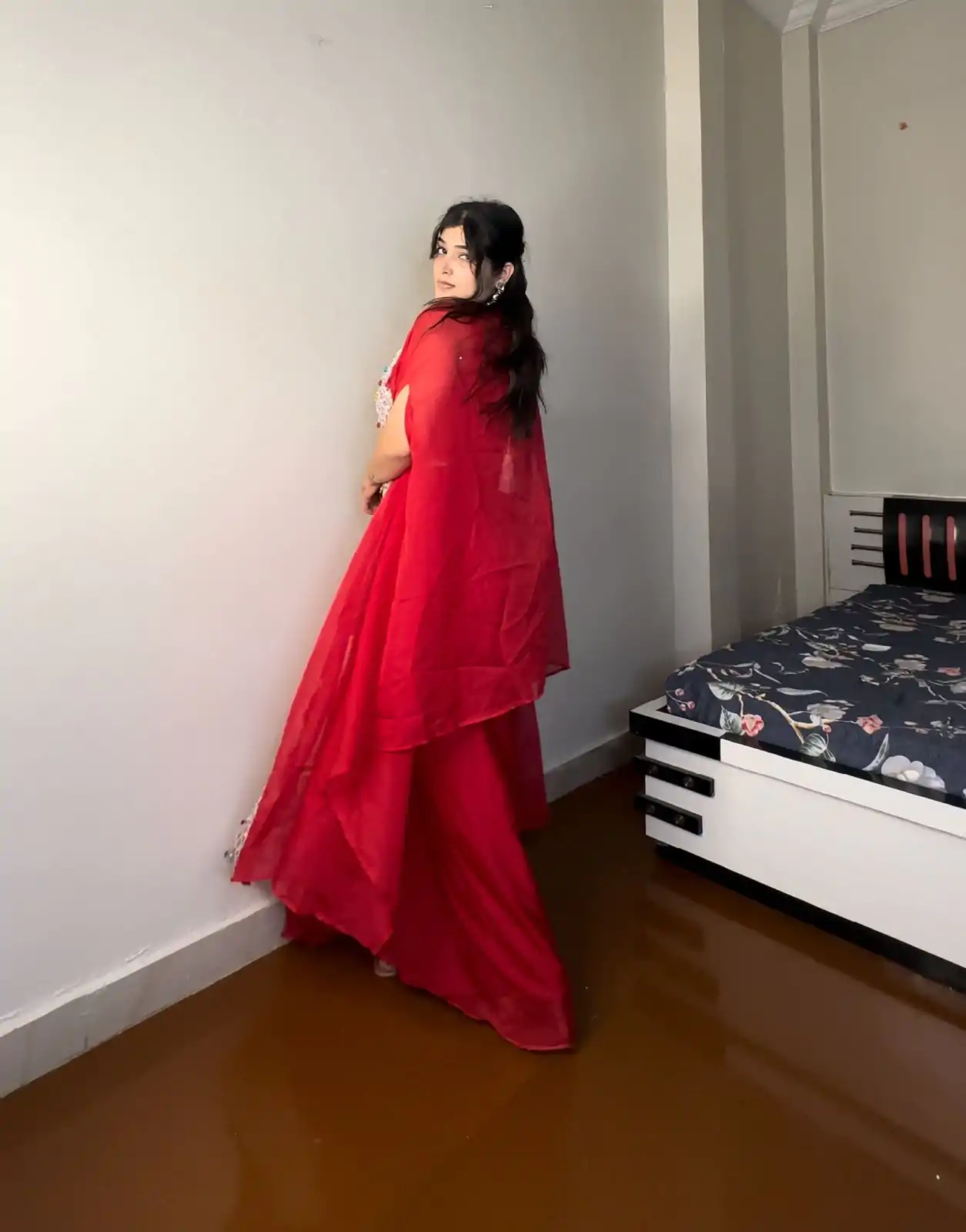 BE 338 Red Color Georgette Sequence Diamond Work Dhoti Suit Casual, Wedding, Festive, Events . Expected Delivery  4-6 Working Days @1999/- only      | Casual Suits, Jump Suits, Salwar suit, Creative suits, Designer Suits, Palazzo Suits, Party Wear Suits, Patiala Suits, Straight Suits