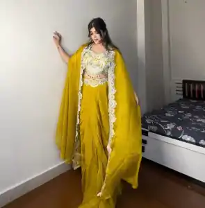 BE 338 Yellow Color Georgette Sequence Diamond Work Dhoti Suit Casual, Wedding, Festive, Events . Expected Delivery  4-6 Working Days @1999/- only      | Casual Suits, Jump Suits, Salwar suit, Creative suits, Designer Suits, Palazzo Suits, Party Wear Suits, Patiala Suits, Straight Suits
