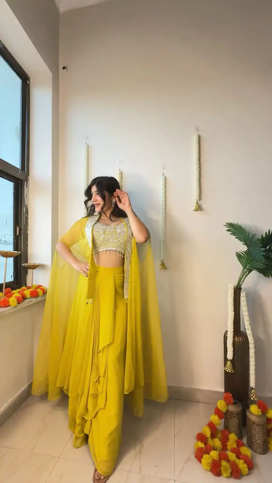 LG 1931 Yellow Color Georgette Sequence Work On Front Dhoti Suit Casual, Wedding, Festive, Events . Expected Delivery 4-6 Working Days @1999/- only | Casual Suits, Jump Suits, Salwar suit, Creative suits, Designer Suits, Palazzo Suits, Party Wear Suits, Patiala Suits, Straight Suits