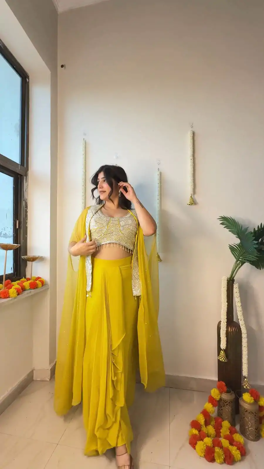LG 1931 Yellow Color Georgette Sequence Work On Front Dhoti Suit Casual, Wedding, Festive, Events . Expected Delivery 4-6 Working Days @1999/- only | Casual Suits, Jump Suits, Salwar suit, Creative suits, Designer Suits, Palazzo Suits, Party Wear Suits, Patiala Suits, Straight Suits