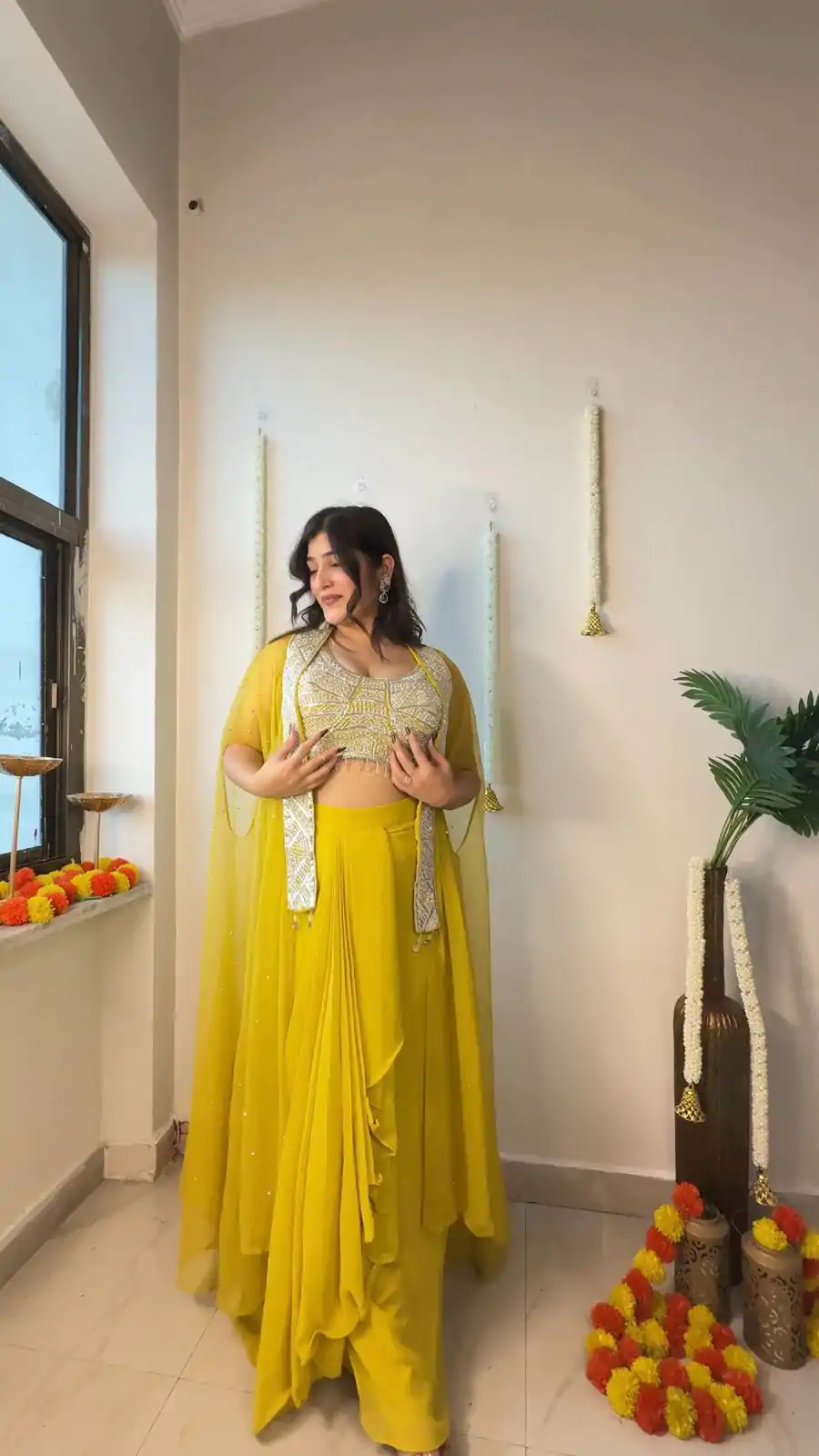 LG 1931 Yellow Color Georgette Sequence Work On Front Dhoti Suit Casual, Wedding, Festive, Events . Expected Delivery 4-6 Working Days @1999/- only | Casual Suits, Jump Suits, Salwar suit, Creative suits, Designer Suits, Palazzo Suits, Party Wear Suits, Patiala Suits, Straight Suits