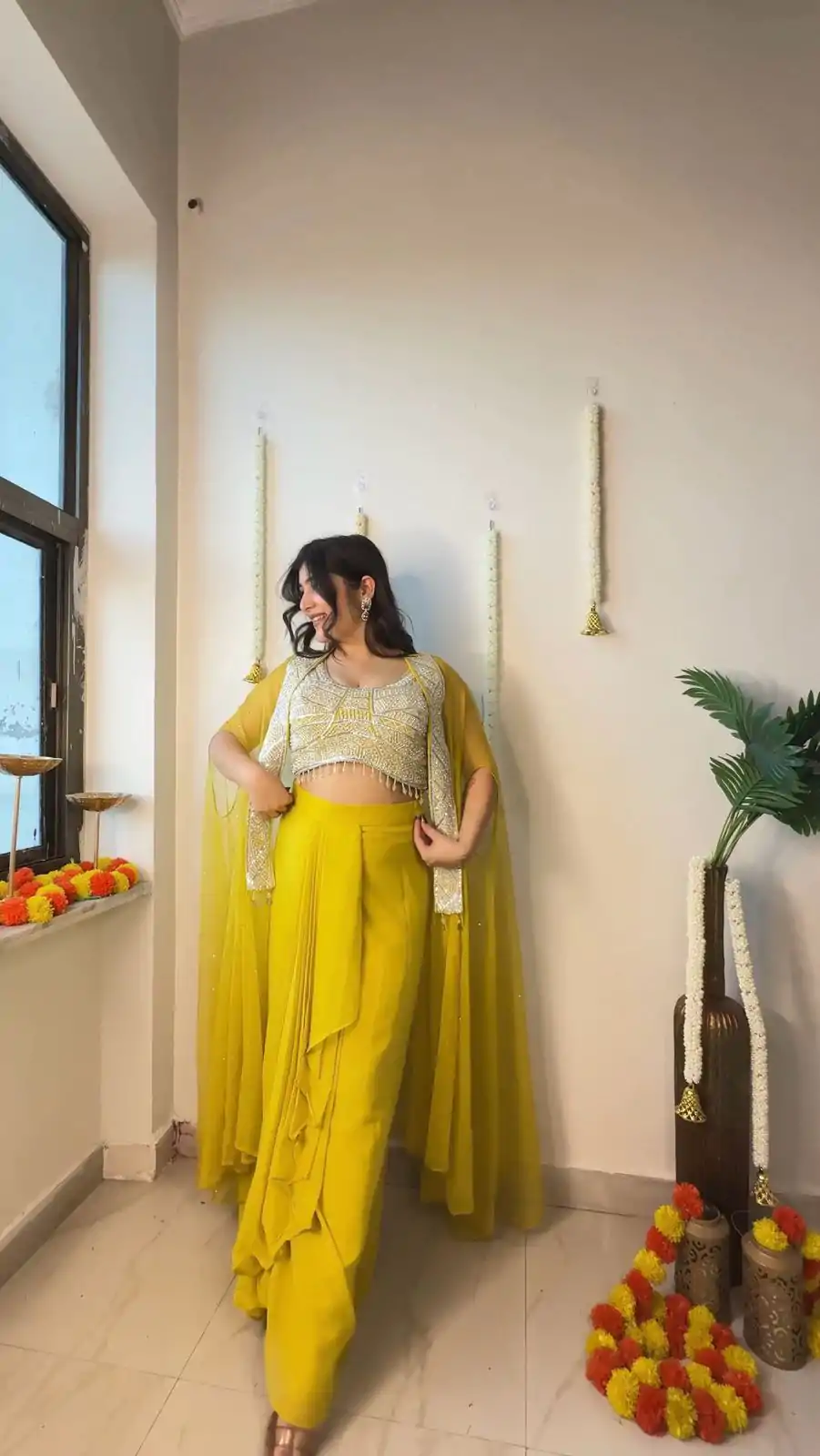 LG 1931 Yellow Color Georgette Sequence Work On Front Dhoti Suit Casual, Wedding, Festive, Events . Expected Delivery 4-6 Working Days @1999/- only | Casual Suits, Jump Suits, Salwar suit, Creative suits, Designer Suits, Palazzo Suits, Party Wear Suits, Patiala Suits, Straight Suits
