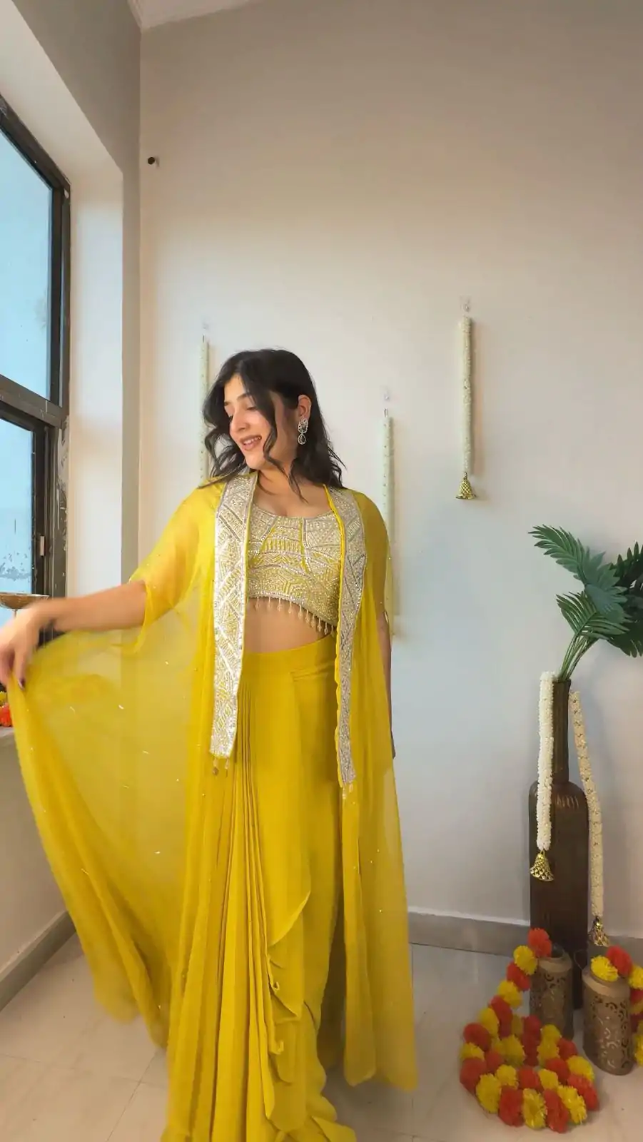LG 1931 Yellow Color Georgette Sequence Work On Front Dhoti Suit Casual, Wedding, Festive, Events . Expected Delivery 4-6 Working Days @1999/- only | Casual Suits, Jump Suits, Salwar suit, Creative suits, Designer Suits, Palazzo Suits, Party Wear Suits, Patiala Suits, Straight Suits