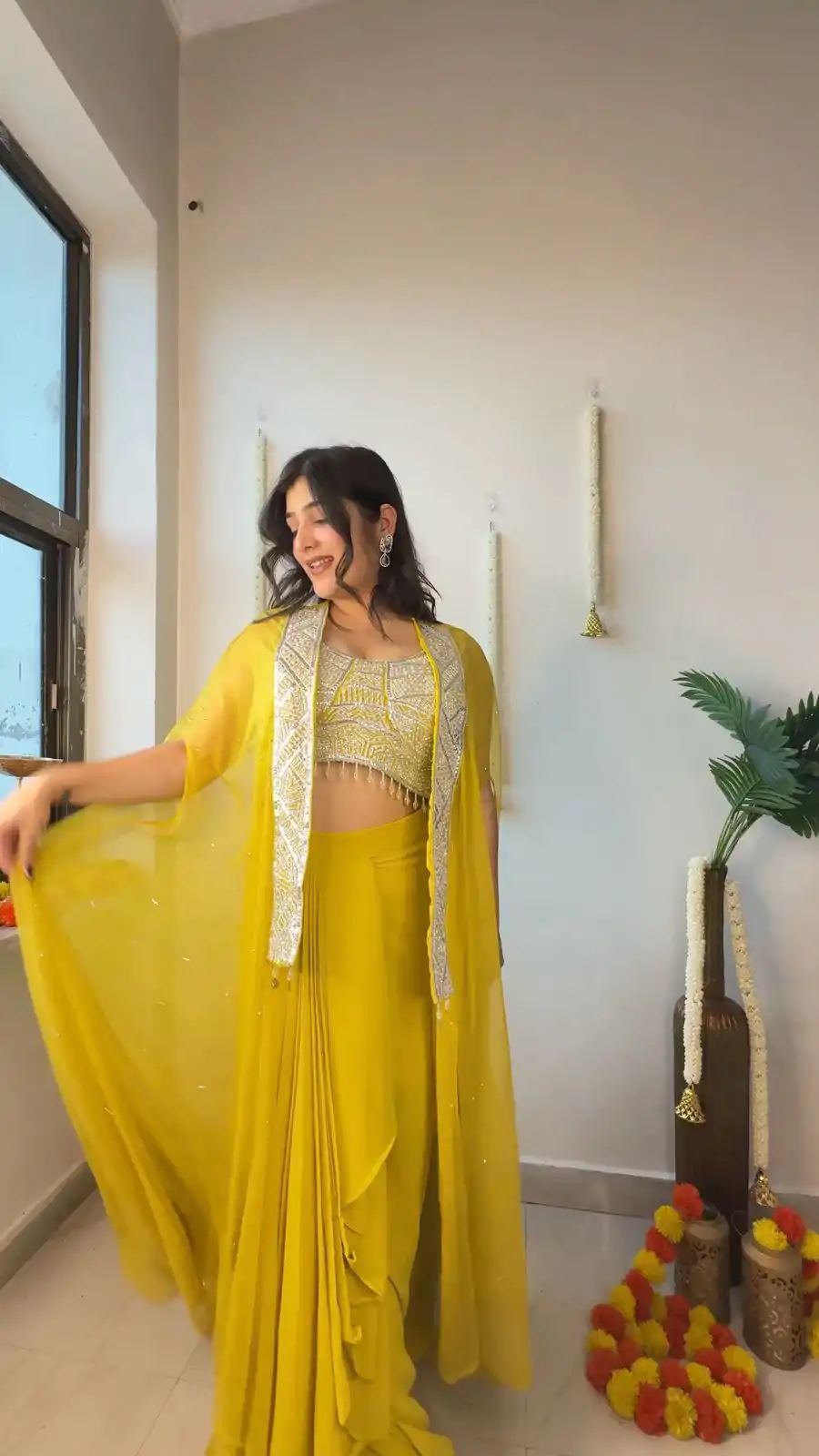 LG 1931 Yellow Color Georgette Sequence Work On Front Dhoti Suit Casual, Wedding, Festive, Events . Expected Delivery 4-6 Working Days @1999/- only | Casual Suits, Jump Suits, Salwar suit, Creative suits, Designer Suits, Palazzo Suits, Party Wear Suits, Patiala Suits, Straight Suits