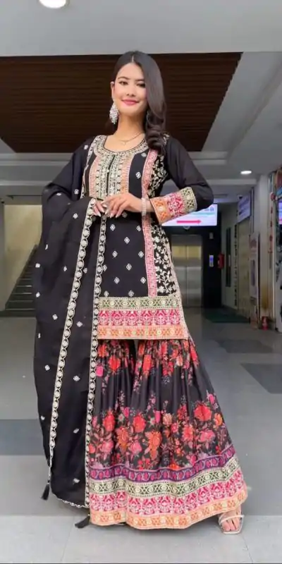 KF 1680 Black Color Georgette Sequences Work Salwar Suit Casual, Wedding, Festive, Events . Expected Delivery  4-6 Working Days @2199/- only      | Casual Suits, Jump Suits, Salwar suit, Creative suits, Designer Suits, Palazzo Suits, Party Wear Suits, Patiala Suits, Straight Suits