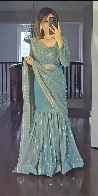 RTC 6475 Blue Color fancy Lecrae Drop style Lehenga Choli Casual, Wedding, Festive, Events . Expected Delivery  4-6 Working Days @2199/- only      | Lehenga, Bollywood Lehenga, Creative Lehenga, Designer Lehenga, Embroidered Lehenga, Party Wear Lehenga