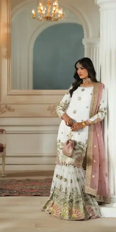 NSR 845 White Color Georgette Sequence Work Salwar Suit Casual, Wedding, Festive, Events . Expected Delivery  4-6 Working Days @2199/- only      | Casual Suits, Jump Suits, Salwar suit, Creative suits, Designer Suits, Palazzo Suits, Party Wear Suits, Patiala Suits, Straight Suits