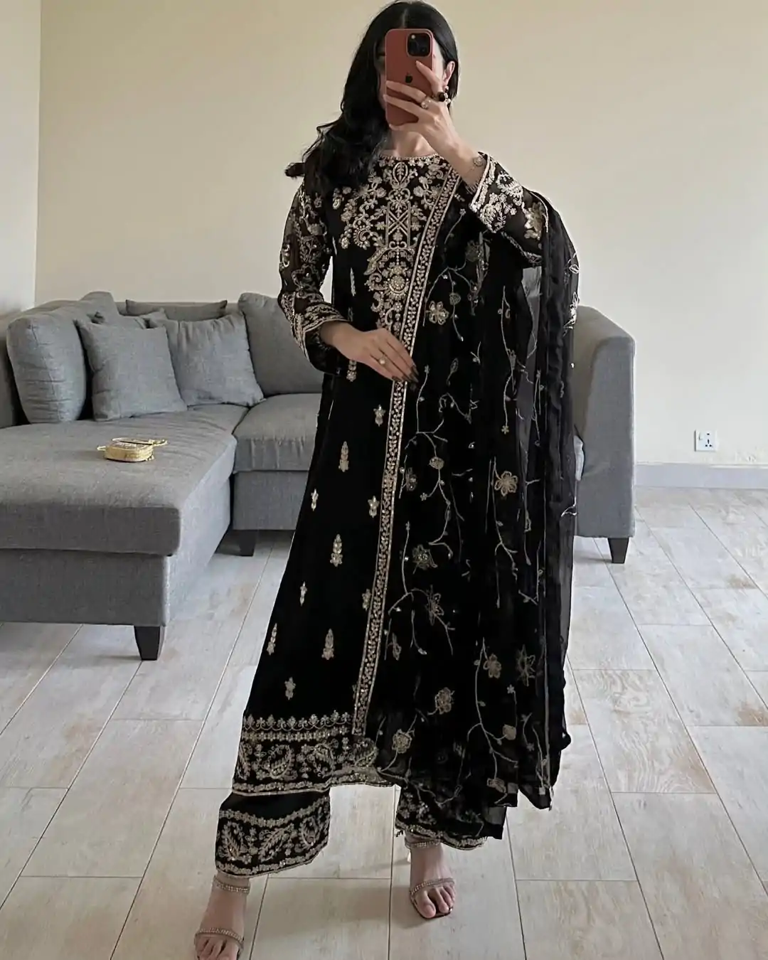 RTC 5853 Black Color Georgette thread with Sequence Salwar Suit Casual, Wedding, Festive, Events . Expected Delivery  4-6 Working Days @2299/- only      | Casual Suits, Jump Suits, Salwar suit, Creative suits, Designer Suits, Palazzo Suits, Party Wear Suits, Patiala Suits, Straight Suits