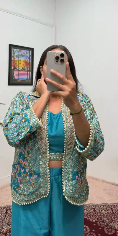 ST 1096 Blue Color Chinon Embroidery Work With Moti Lace Salwar Suit Casual, Wedding, Festive, Events . Expected Delivery  4-6 Working Days @1999/- only      | Casual Suits, Jump Suits, Salwar suit, Creative suits, Designer Suits, Palazzo Suits, Party Wear Suits, Patiala Suits, Straight Suits