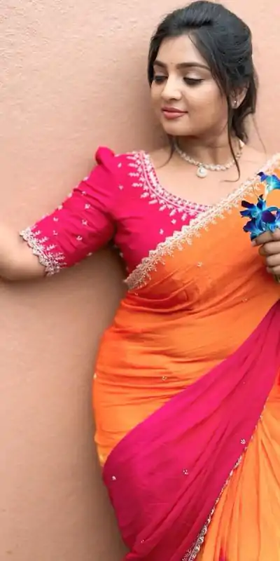  AC Soniya2 Orange Pink Color Chinnon Embroidery Sequence Saree Casual, Wedding, Festive, Events . Expected Delivery  4-6 Working Days @1949/- only      | Designer Sarees, Embroidered Sarees, Sarees, Bollywood Sarees, Creative Sarees, Ethnic Saree, Modern Digital sarees, Party Wear Sarees