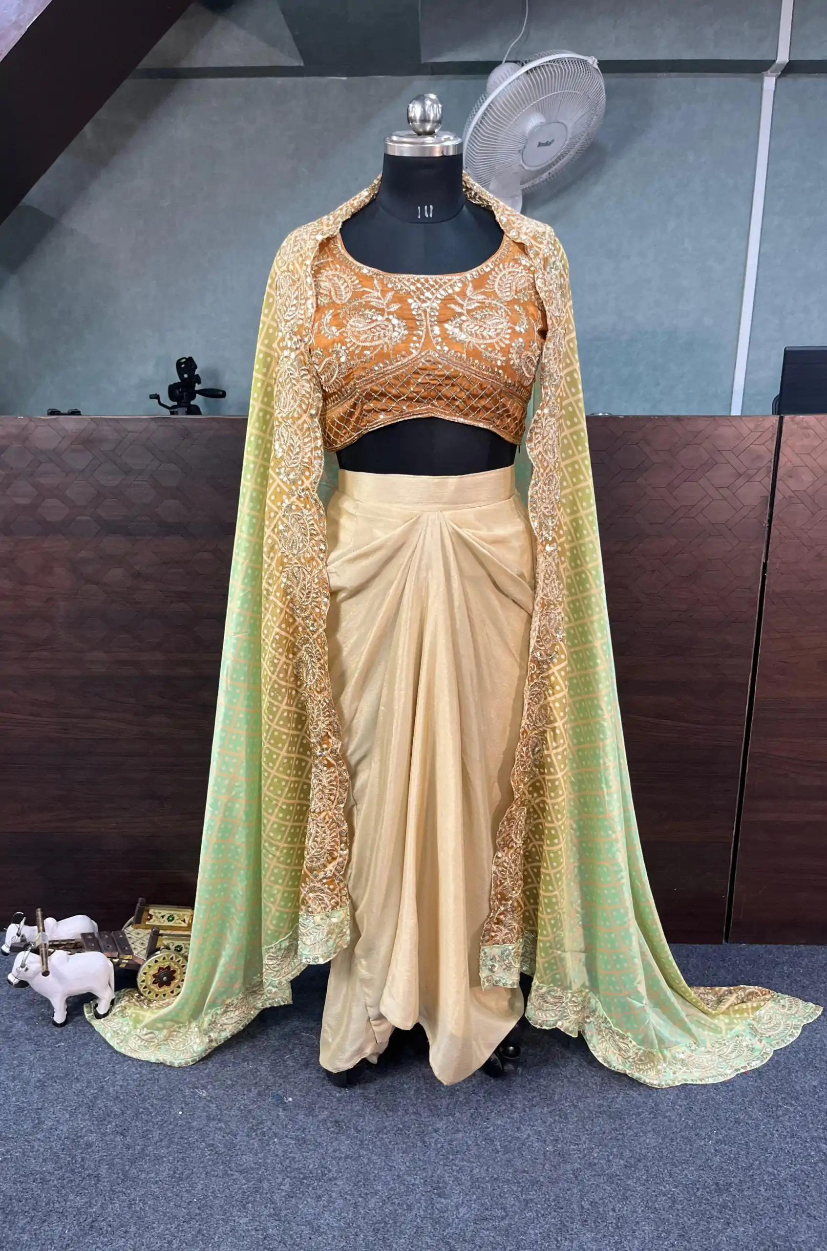 BD 1747 Orange Color Chinon Silk Embroidery Sequins Work Dhoti Suit Casual, Wedding, Party, Festive, Events Etc.4-6 Working Days@ 1999/-only | Casual Suits, Jump Suits, Salwar suit, Creative suits, Designer Suits, Palazzo Suits, Party Wear Suits, Patiala Suits, Straight Suits