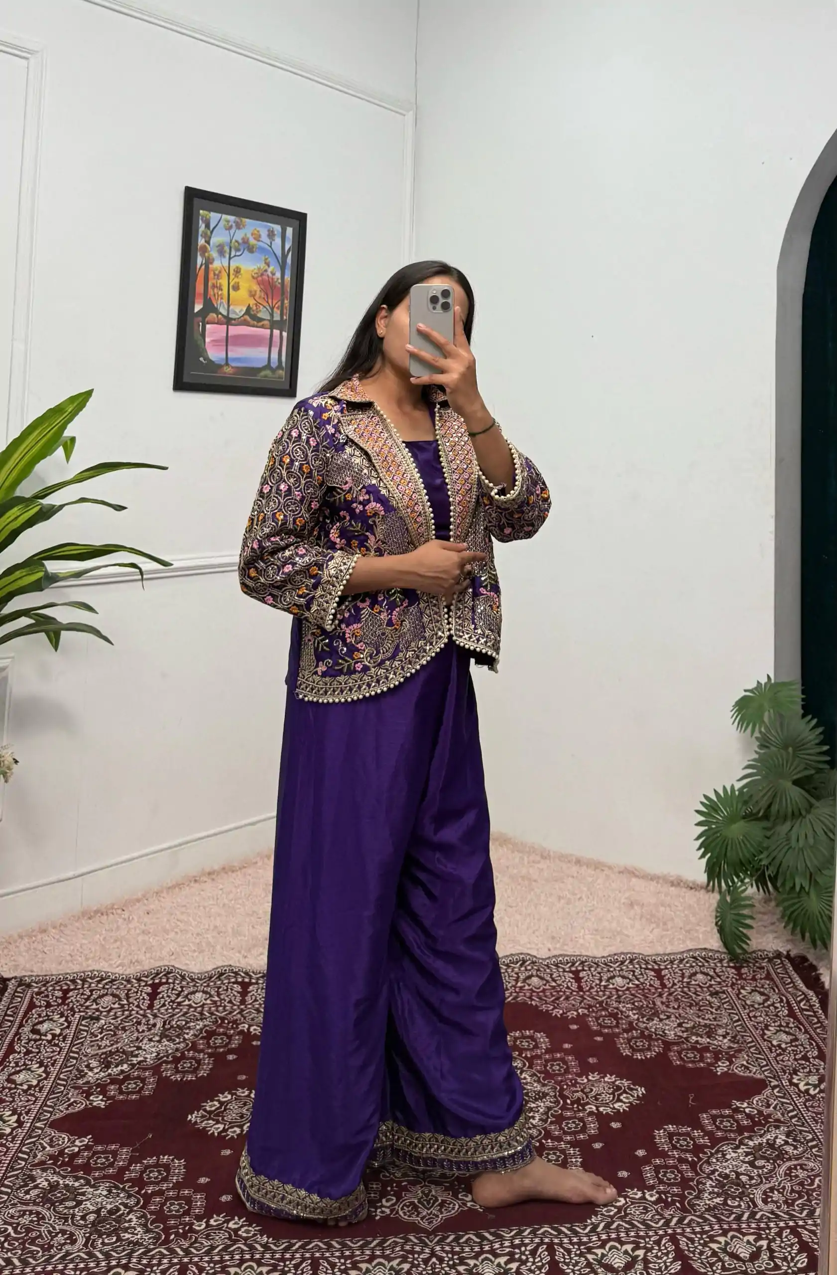 ST 1096 Purple Color Chinon Embroidery Work With Moti Lace Salwar Suit Casual, Wedding, Festive, Events . Expected Delivery  4-6 Working Days @1999/- only      | Casual Suits, Jump Suits, Salwar suit, Creative suits, Designer Suits, Palazzo Suits, Party Wear Suits, Patiala Suits, Straight Suits