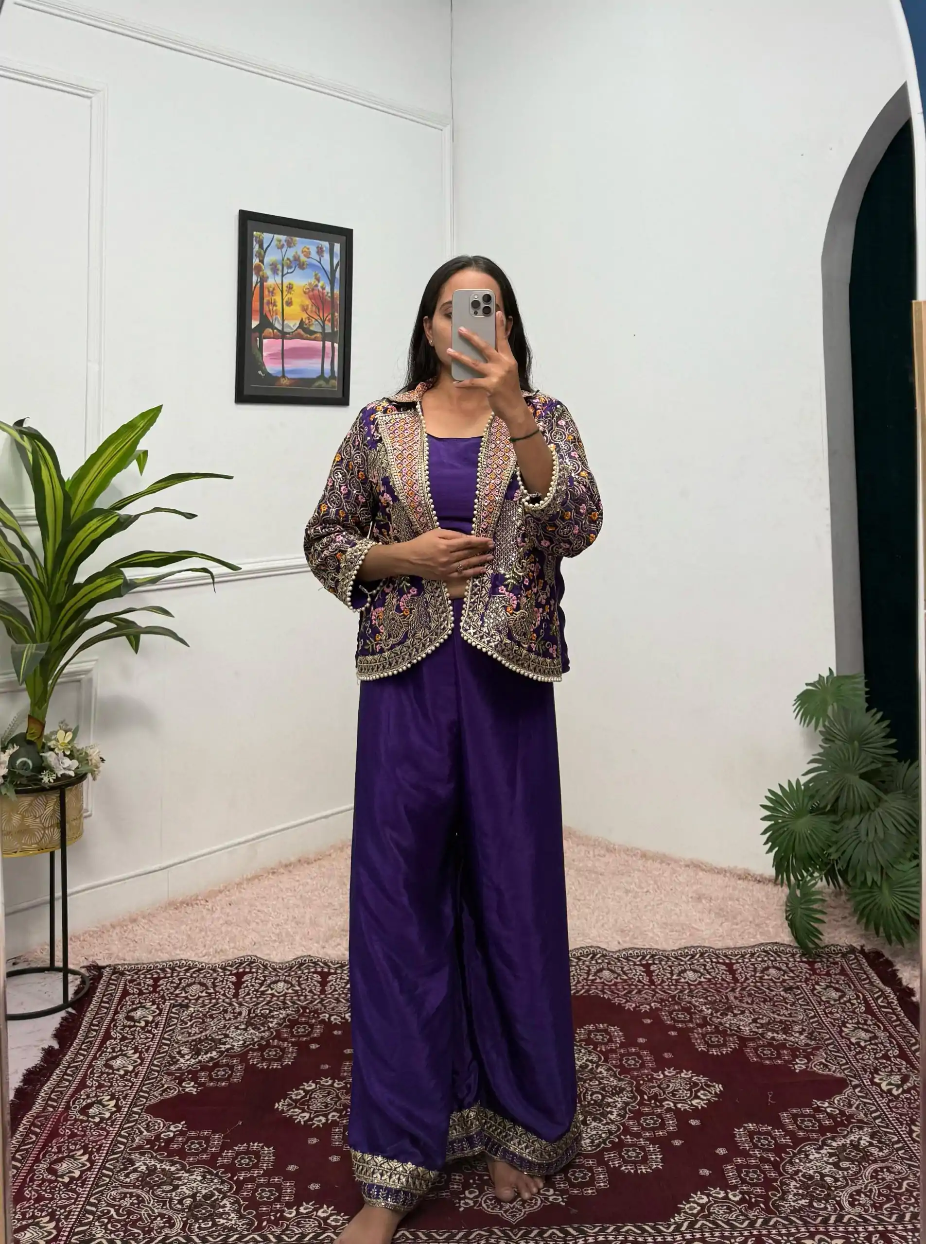 ST 1096 Purple Color Chinon Embroidery Work With Moti Lace Salwar Suit Casual, Wedding, Festive, Events . Expected Delivery  4-6 Working Days @1999/- only      | Casual Suits, Jump Suits, Salwar suit, Creative suits, Designer Suits, Palazzo Suits, Party Wear Suits, Patiala Suits, Straight Suits