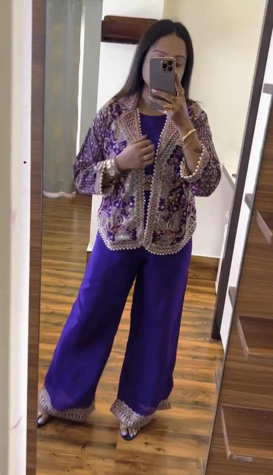 ST 1096 Purple Color Chinon Embroidery Work With Moti Lace Salwar Suit Casual, Wedding, Festive, Events . Expected Delivery  4-6 Working Days @1999/- only      | Casual Suits, Jump Suits, Salwar suit, Creative suits, Designer Suits, Palazzo Suits, Party Wear Suits, Patiala Suits, Straight Suits