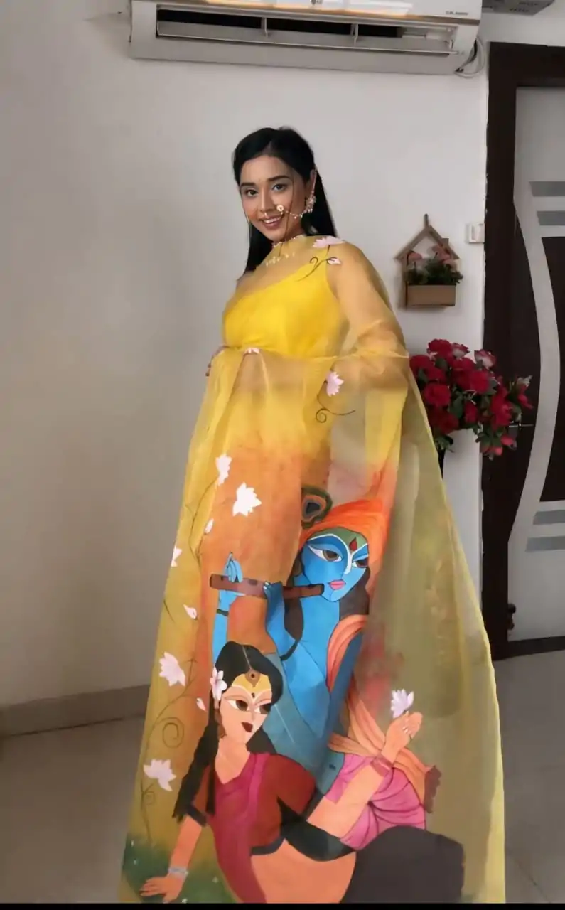 SC 237 Yellow Color Soft Organza Silk Ready To Wear Saree Casual, Wedding, Festive, Events . Expected Delivery  4-6 Working Days @1549/- only                                                                                                                                             | Designer Sarees, Embroidered Sarees, Sarees, Bollywood Sarees, Creative Sarees, Ethnic Saree, Modern Digital sarees, Party Wear Sarees