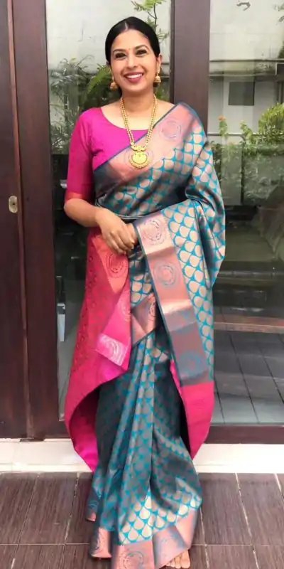 KP 4065 Blue Color Soft Litchi Silk jacquard Work On All Over Saree Casual, Wedding, Festive, Events . Expected Delivery  4-6 Working Days @1299/- only                                                                                                                                             | Designer Sarees, Embroidered Sarees, Sarees, Bollywood Sarees, Creative Sarees, Ethnic Saree, Modern Digital sarees, Party Wear Sarees